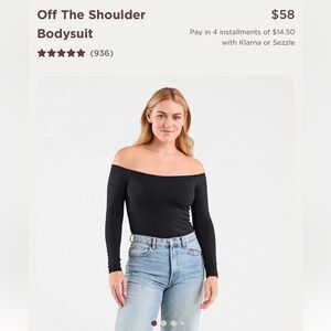 Nuuds Off The Shoulder Bodysuit Black